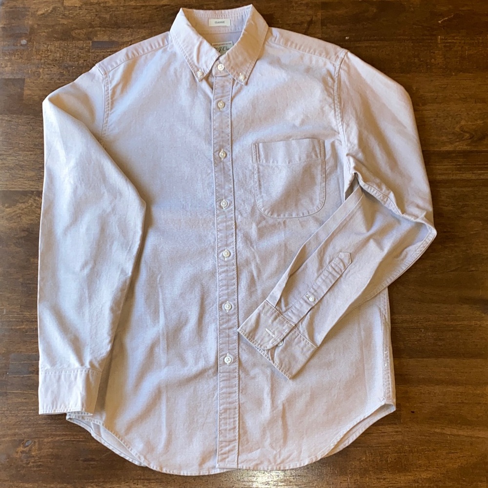 J. Crew Light Brown Men's Small Classic Fit Button Down Shirt